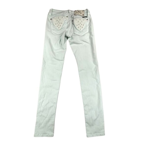 Miss Me Signature Skinny Jeans Size 25 Blue Glass - Picture 3 of 10